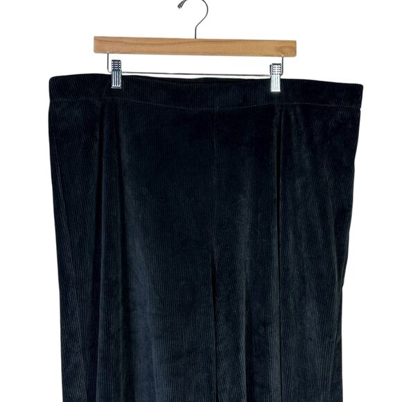 ModCloth Wide Leg Pants Womens 2X Black Velvet High Rise Pull On Boho Clean Girl - Picture 3 of 7